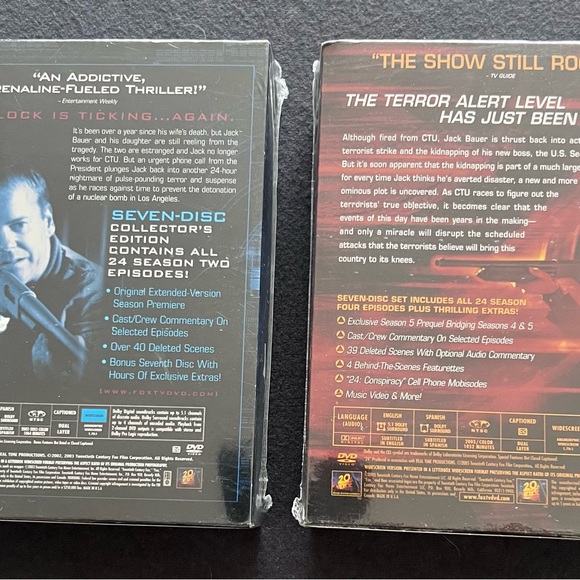 24 season 2 and 4 - 2 7 disc boxes Kiefer Sutherland #C-14 - Picture 2 of 6